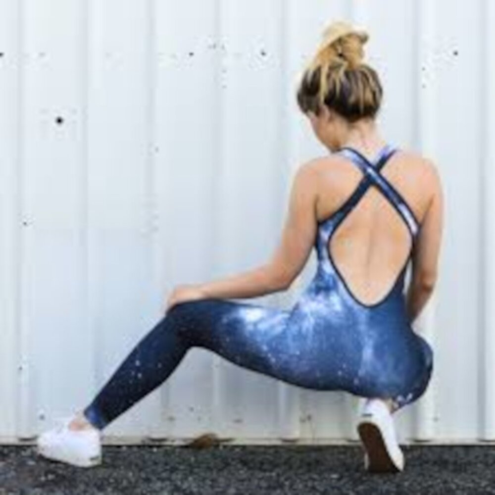 Black Milk Galaxy Mono Heroine Catsuit L open back bodysuit unitard festival HTF
